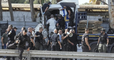 Truck slammed into bus stop near Tel Aviv killing 1, injuring dozens