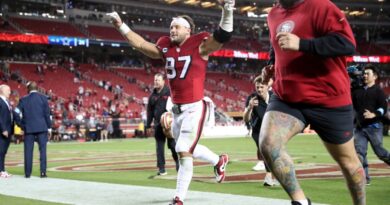 49ers star Nick Bosa crashes post-game interview wearing MAGA hat