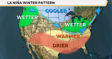 Maps show NOAA’s winter outlook with warmer, drier South and wetter North