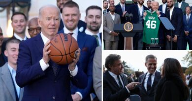 Biden jokes, dribbles basketball as he hosts NBA champion Celtics