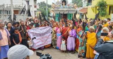 Residents hoist black flags against new stone quarry near Ranipet