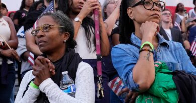 AP PHOTOS: Harris supporters show range of emotions as she gives concession speech