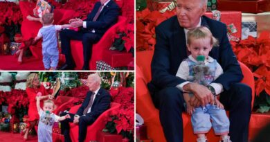 Bold toddler steals show during Biden Xmas hospital visit