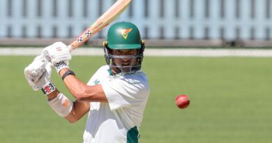 South Australia 93/10 &  388/10  v Tasmania 164/3 &  101/10 *