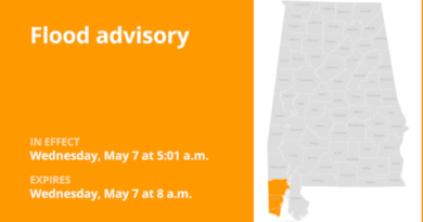 Flood advisory issued for Mobile County Wednesday morning caused by intense rain