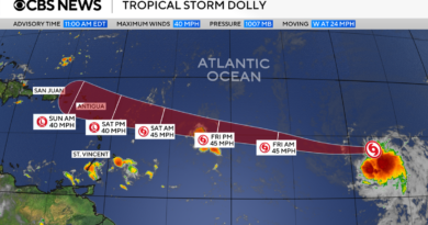 Tropical Storm Dolly forms in the Atlantic Ocean