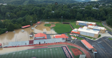 Flood Aerial View Near, Around Jamison Field