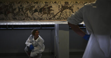 Macron in Britain to help unveil Bayeux tapestry for historic exhibition