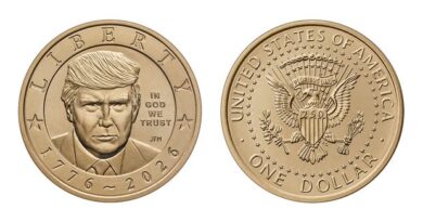 Gold-colored $1 Trump coins are now available, but it will cost you more than $1 to buy one